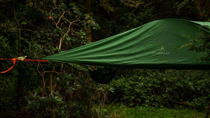 Et af de nye stingray telte (flyvende telt) 